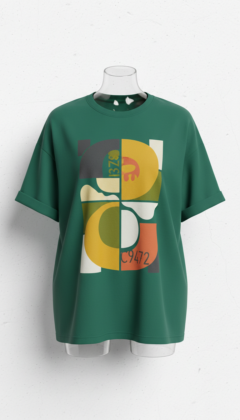 Oversized Graphic Tee In Fresh Green