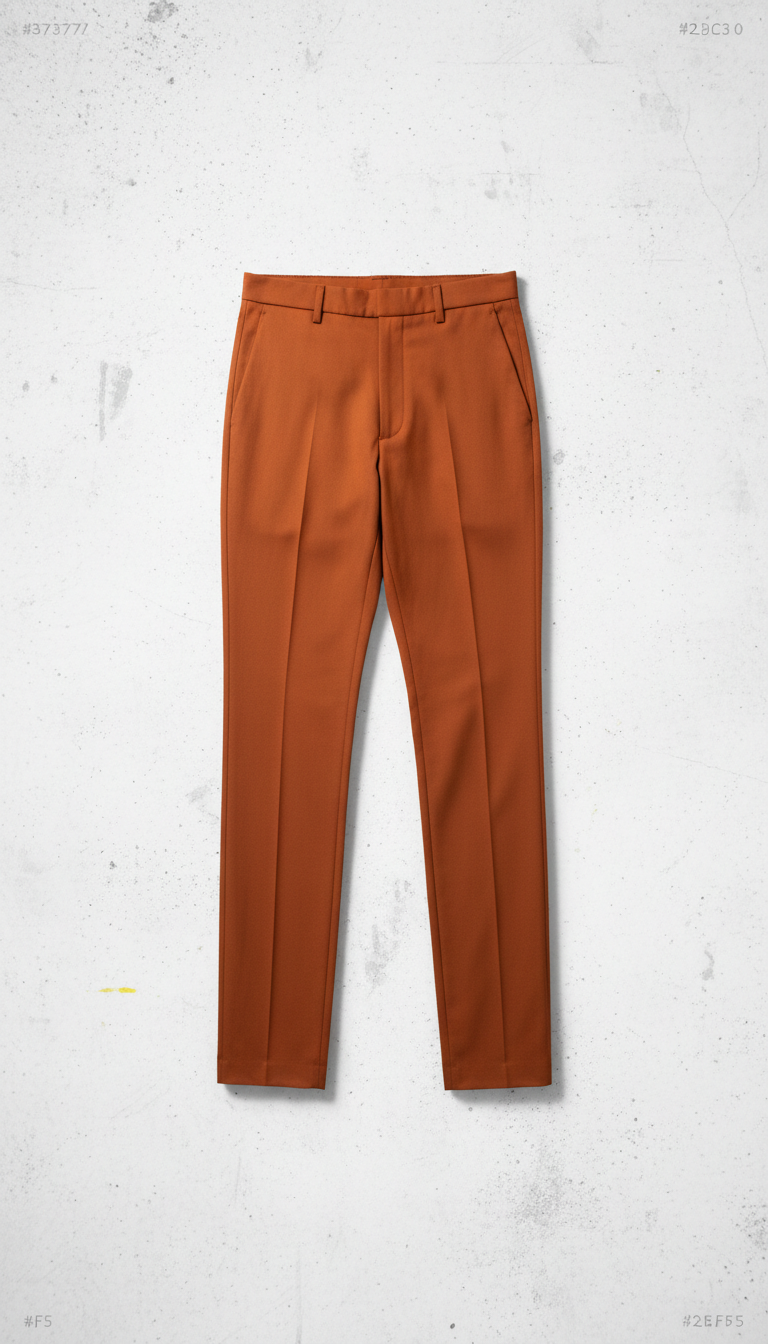 Tapered Trousers In Brick Orange