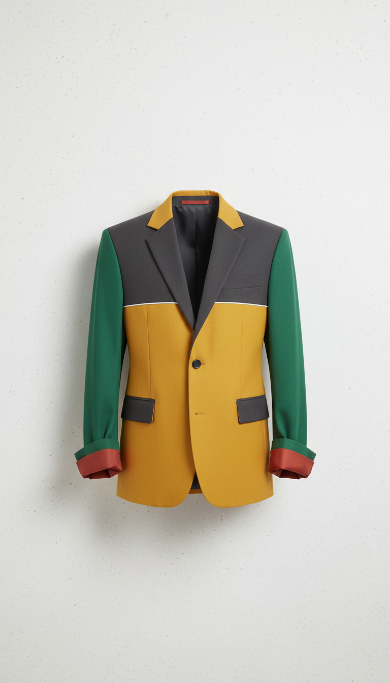 Tailored Jacket With Metro Yellow Blocks